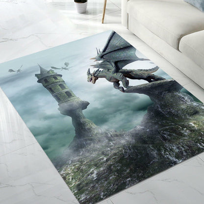 Large Area Rug Carpet Washable 5'x6' Indoor Polar Bear Home Decor