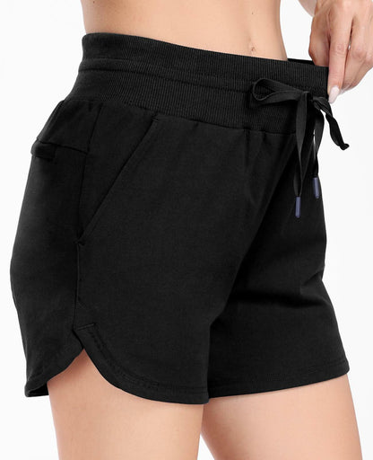 Haimont Women's Heather Grey Cotton Sweat Shorts 4" High Waist Pockets Size XXL