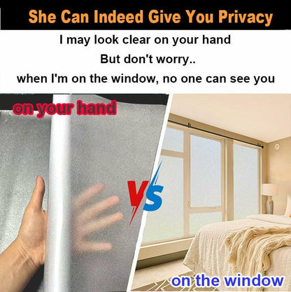 Dwersty Frosted Glass Window Privacy Film Static Cling 17.5x78.74in Anti-UV