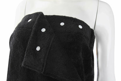 FABBRICA HOME Bamboo Rayon Spa Bath Wrap & Hair Turban Set Navy Blue One Size