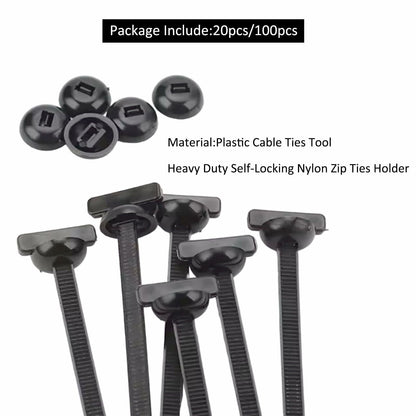 jeseea 100PCS Nylon Universal Cable Tie Buckle Heavy Duty Self-Locking