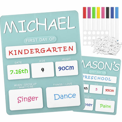 Chunful Personalized First Last Day School Board Acrylic Chalkboard 11x9 Inch