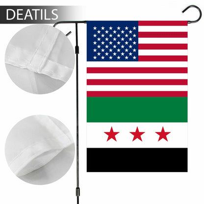 KIIPOAPAU Syrian Garden Flag 12x18in Double Sided Polyester Yard Banner
