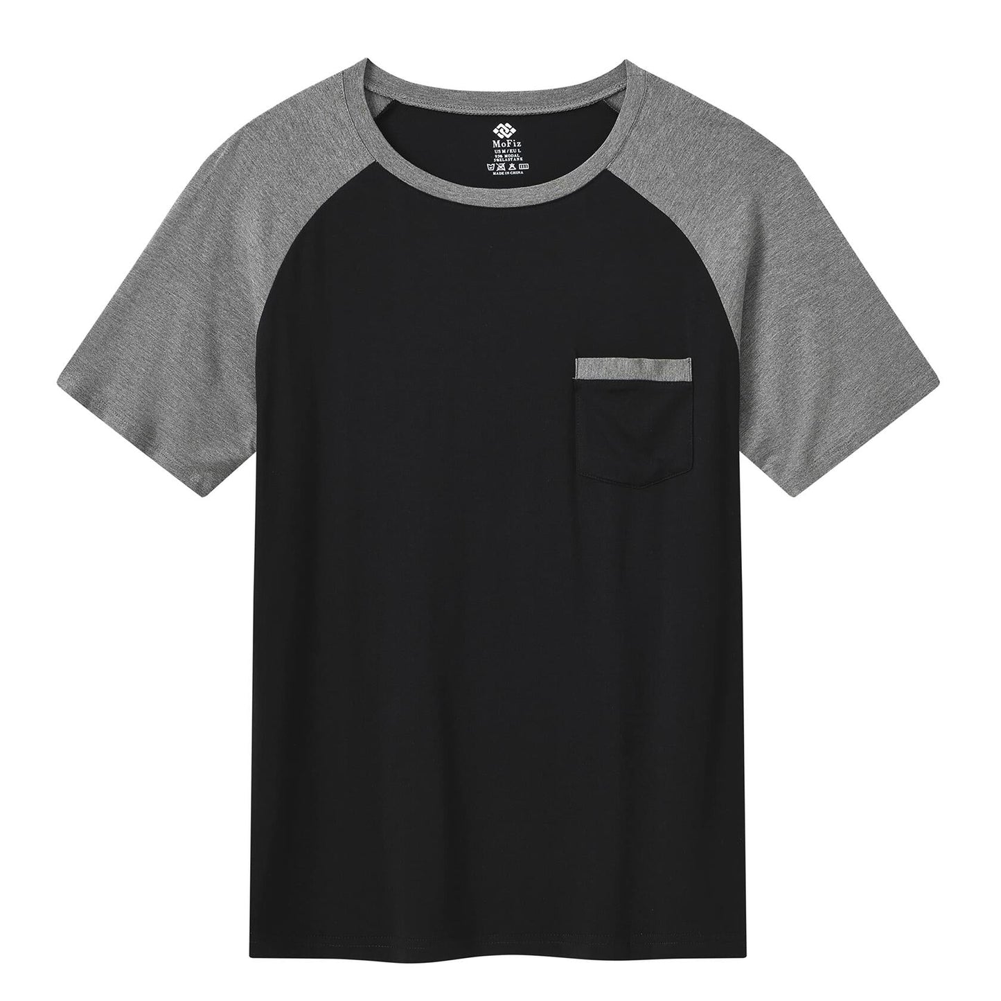 MoFiz Men's Pajama Set Short Sleeve T-Shirt & Shorts Dark Gray/Black Size 2XL