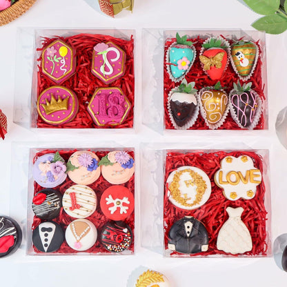 RomanticBaking 20 Pack 6x6x2in Clear Window Cookie Boxes PET Material