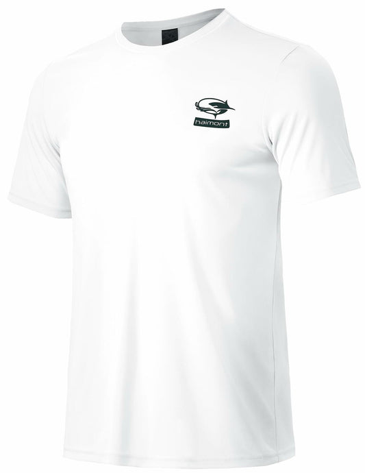 Haimont Men’s Sun Protection Fishing Shirt Short Sleeve White L Lightweight