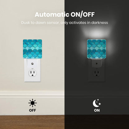 Caifujiqi Night Light Plug-in Dusk to Dawn Sensor White LED Plastic Modern