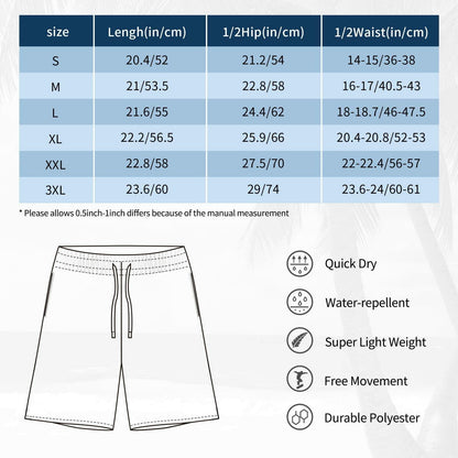 SolAzul Men’s Quick Dry Swimming Trunks Board Shorts Mesh Lining Pockets XL