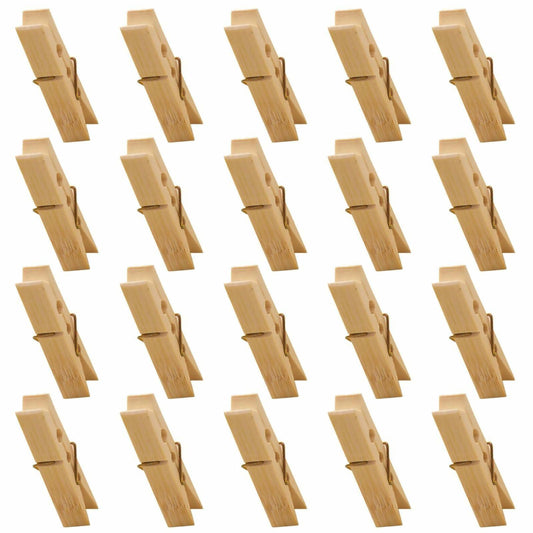Mini Wooden Clothespins 20PCS Bamboo Clothes Pins Spring Clips Windproof