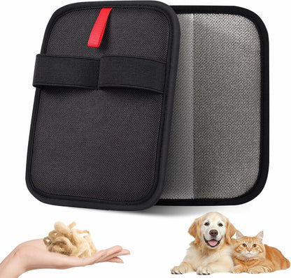DLIOJHL Pet Hair Removal Gloves Cat & Dog Hair Cleaner Black Red