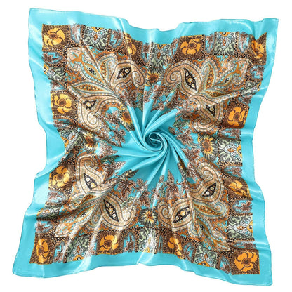SHJINJU Women's Satin Square Silk Like Hair Scarf Wrap 35" 11-Style