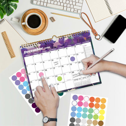 XISIDO 18-Month Wall Calendar 2025-2026 11x8.5 Flower Julian Dates