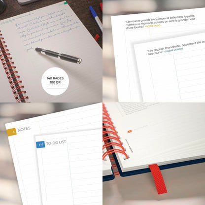 KIIMEO Premium Notebook B5 140 Pages 1 Erasable Page Felt-tip Pen Included