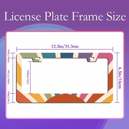 TUBAMQ Groovy Sun Aluminum License Plate Frame Rustproof US Canada Std