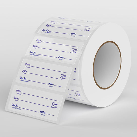 HSDCO Food Container Labels 2x1 Removable Freezer Stickers Blue 500pcs