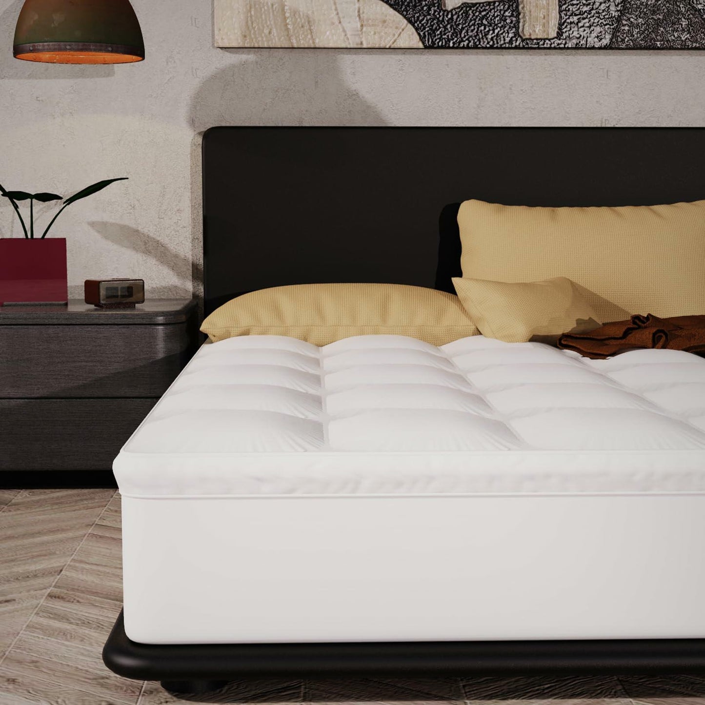 Epitex Mattress Topper Twin 3 Inch Thick Pillow Top Cooling White Size Twin