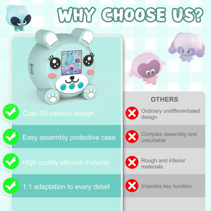 SKRVGOJFG Silicone Case for Punirunes Virtual Pet with Lanyard Blue