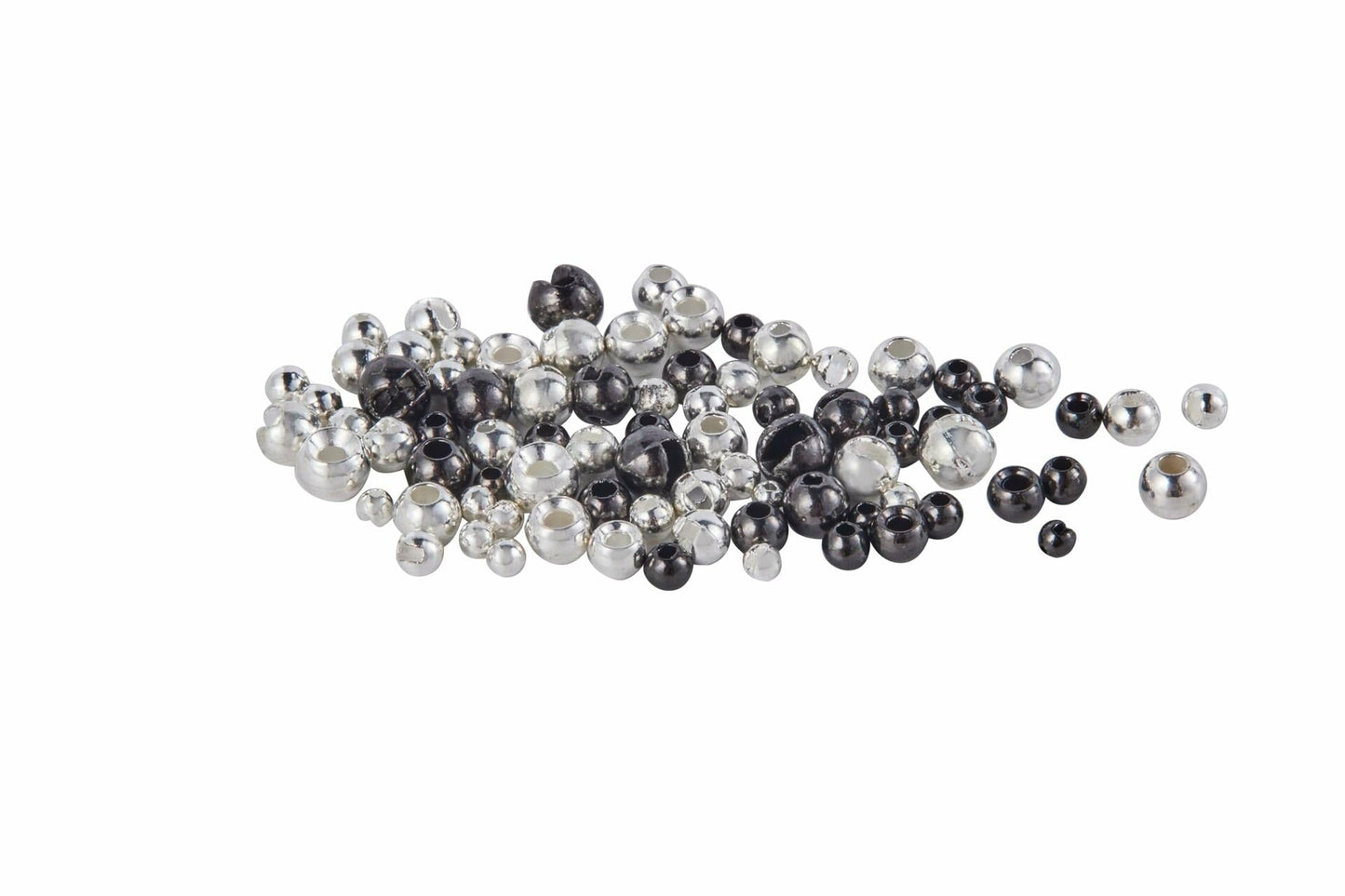 JUIFUTIME Tungsten Slotted Fly Tying Beads 4.0mm Black Nickel 100pcs