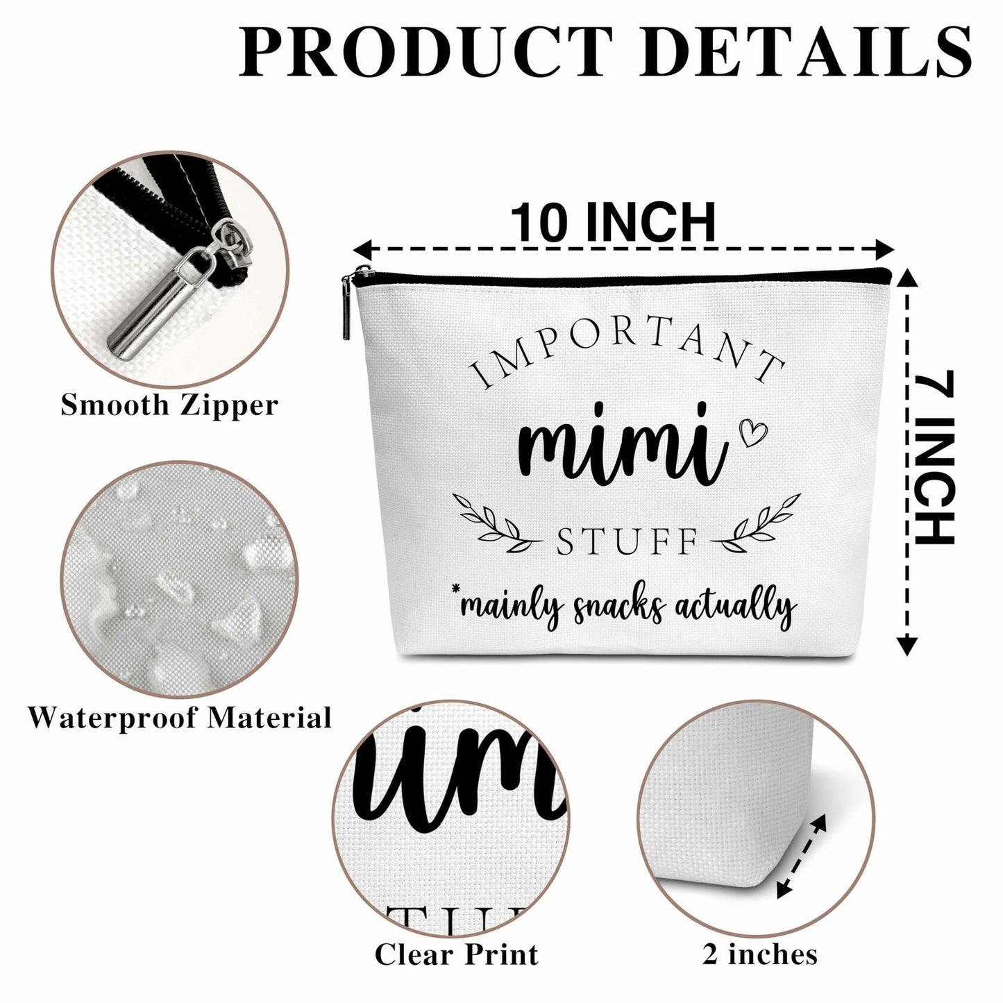 Gifts for Mimi Makeup Cosmetic Bag for Women Best Mimi Ever Grandma Gift C07