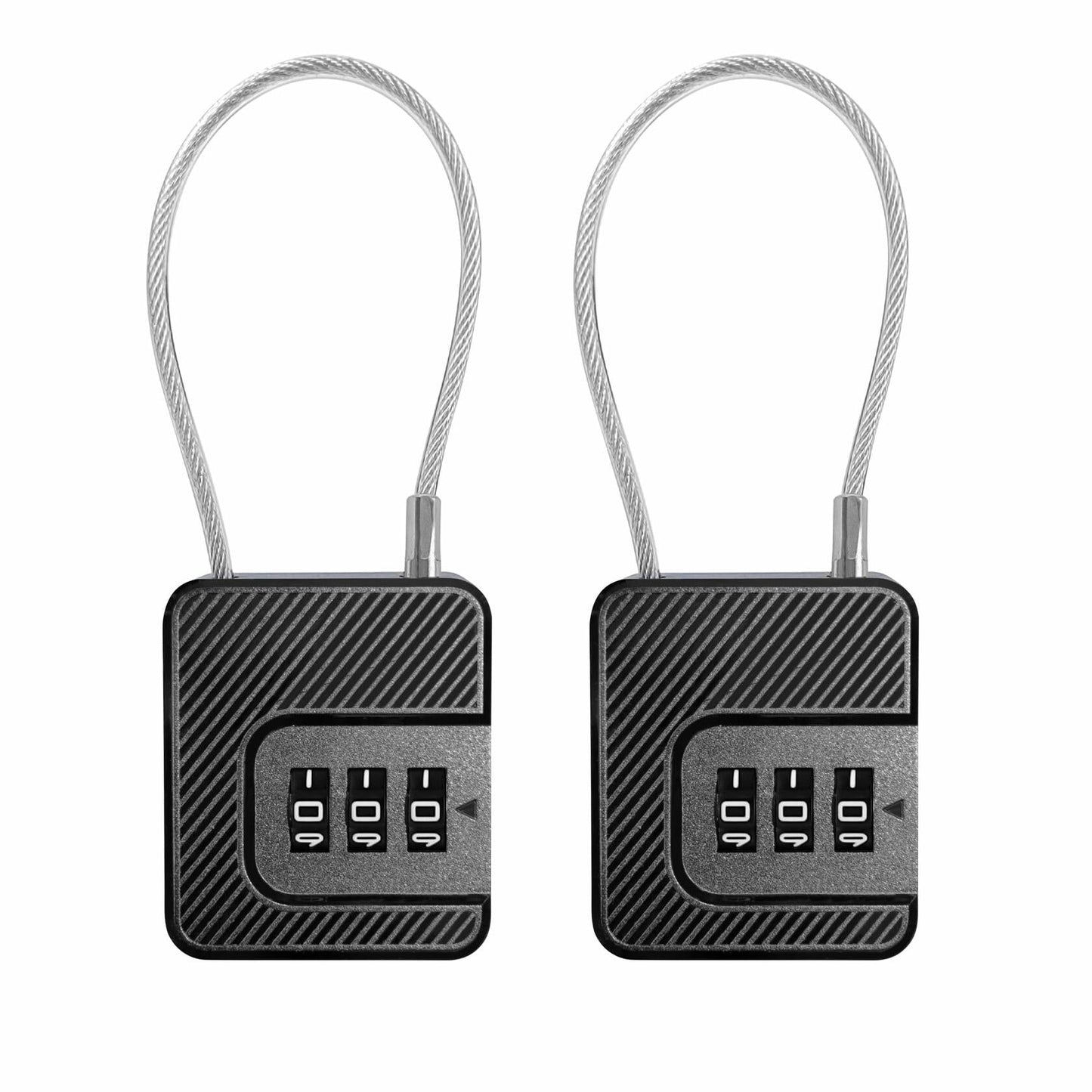 Coipdfty 3 Digit Combination Lock Flexible Steel Cable Waterproof White 2 Pack
