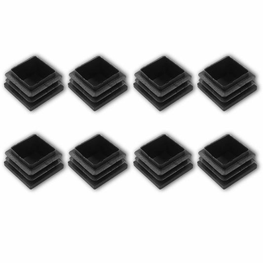 8 Pack 1.25" Square Plastic Tubing Plug Black Steel Fence Post End Caps
