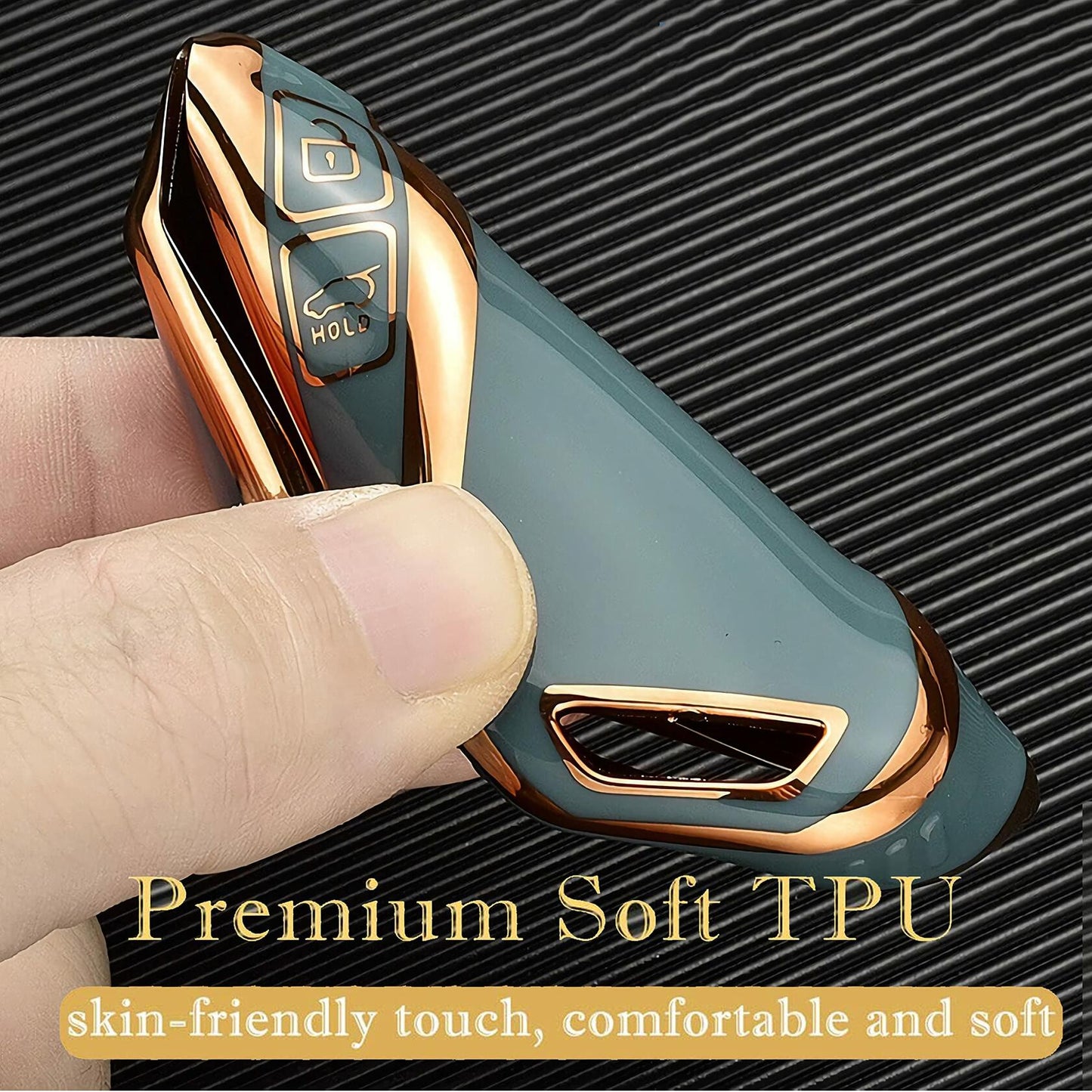Bububulk Kia Key Fob Cover Soft TPU Leather Keychain for Ceed Cerato Black