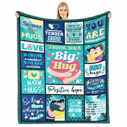 HEIFAM Inspirational Healing Hug Blanket Green 60x80 Size 80x60