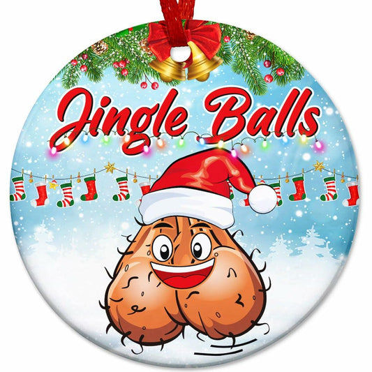 Decorlion Jingle Balls Ceramic Christmas Ornament Multi Color 1 Pc