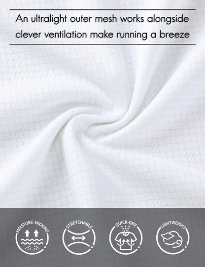 Haimont Women's Athletic Sleeveless Mesh Quick Dry Tank Top White Size S
