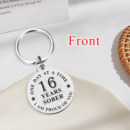Alotozo 16 Year Sobriety Keychain AA Recovery Gift Men Women