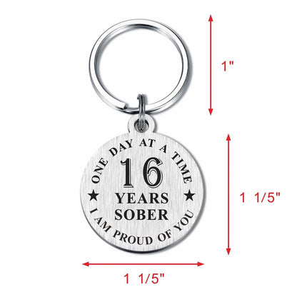 Alotozo 16 Year Sobriety Keychain AA Recovery Gift Men Women