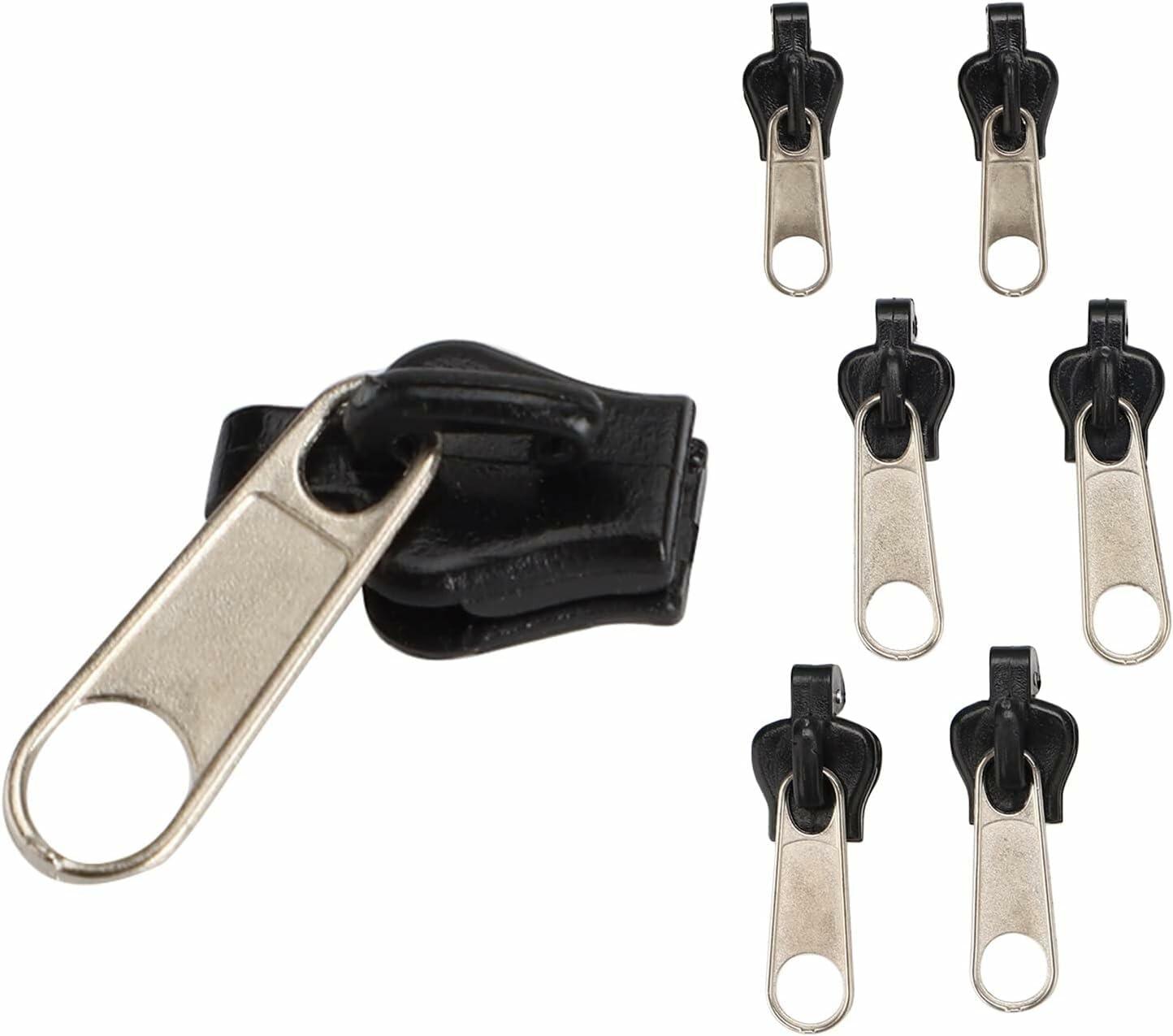 YuanHolumid 6Pcs Black Universal Instant Fix Zipper Repair Kit Replacement