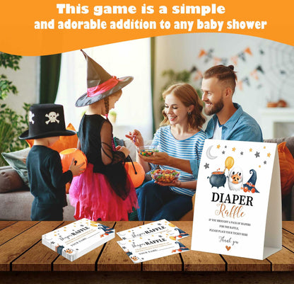 Senkiiv Baby Shower Games Halloween Diaper Raffle 1 Sign 50 Tickets