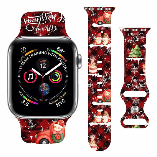 msausyr Christmas Silicone Sport Band Compatible Apple Watch 38-49mm D-22