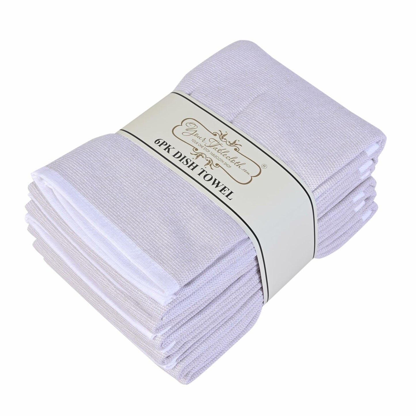 Yourtablecloth Cotton Kitchen Dishtowel Set 18x28 Light Green 5 Pack