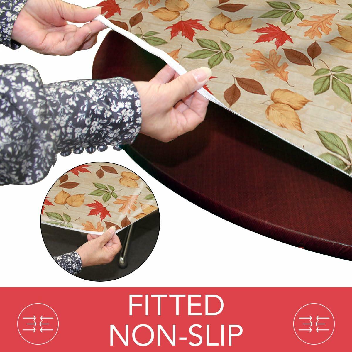 Covers For The Home Deluxe Elastic Edged Vinyl Fitted Table Cover Red Large