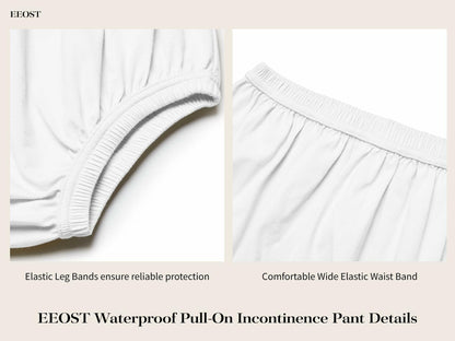 EEOST Women's Incontinence Diaper Plastic Pants Waterproof Cloth Cover White XXL