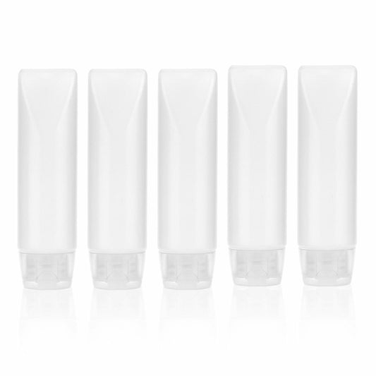 PEUTIER 5pcs Travel Bottles Leak-Proof Refillable Squeeze Tubes Translucent
