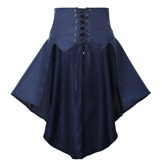 COSDREAMER Steampunk Ruffle Pirate Corset Skirt Belt Blue Size XL