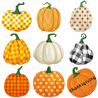 Cholemy 90 Pcs Pumpkin Cutouts Thanksgiving Fall Colorful Paper Decor