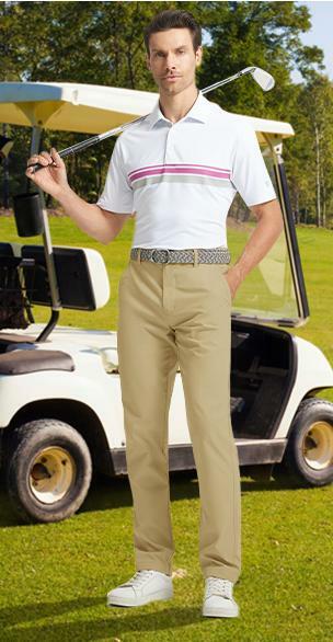 M MAELREG Golf Pants Men Slim Fit Dry Fit Stretch Light Khaki Size 34W x 34L