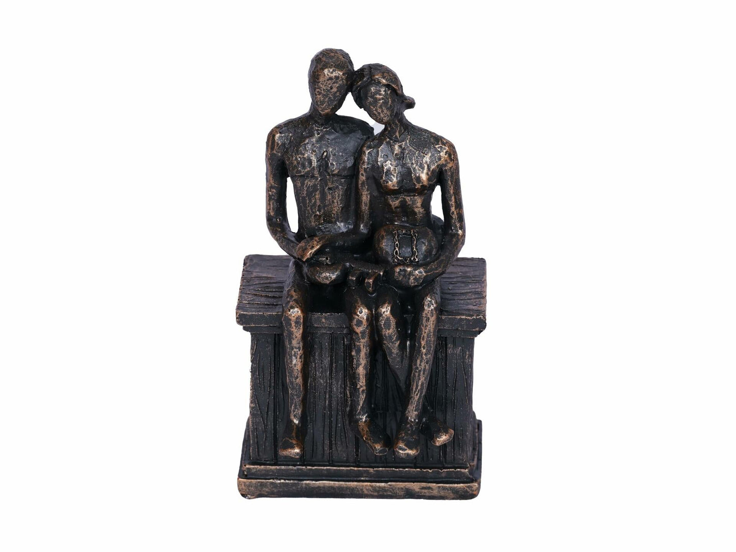 PUHOZN Iron Swing Couple Sculpture Wedding Love Statue Copper Classic Size