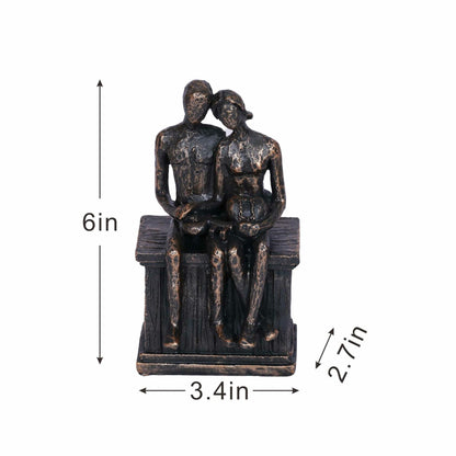 PUHOZN Iron Swing Couple Sculpture Wedding Love Statue Copper Classic Size