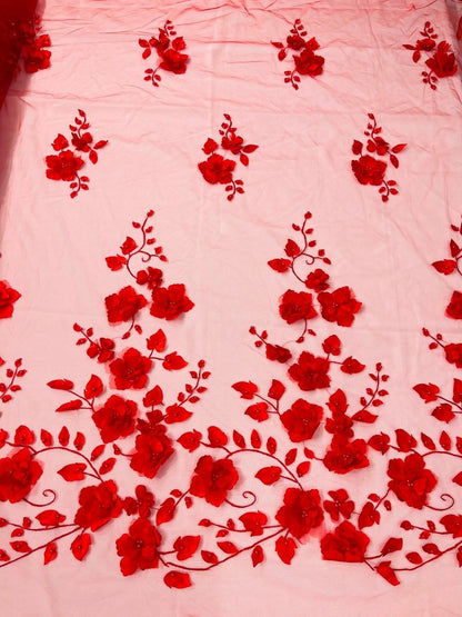 Orquidia 3d floral design lace 54" Wide| New Creations Fabric & Foam Inc.