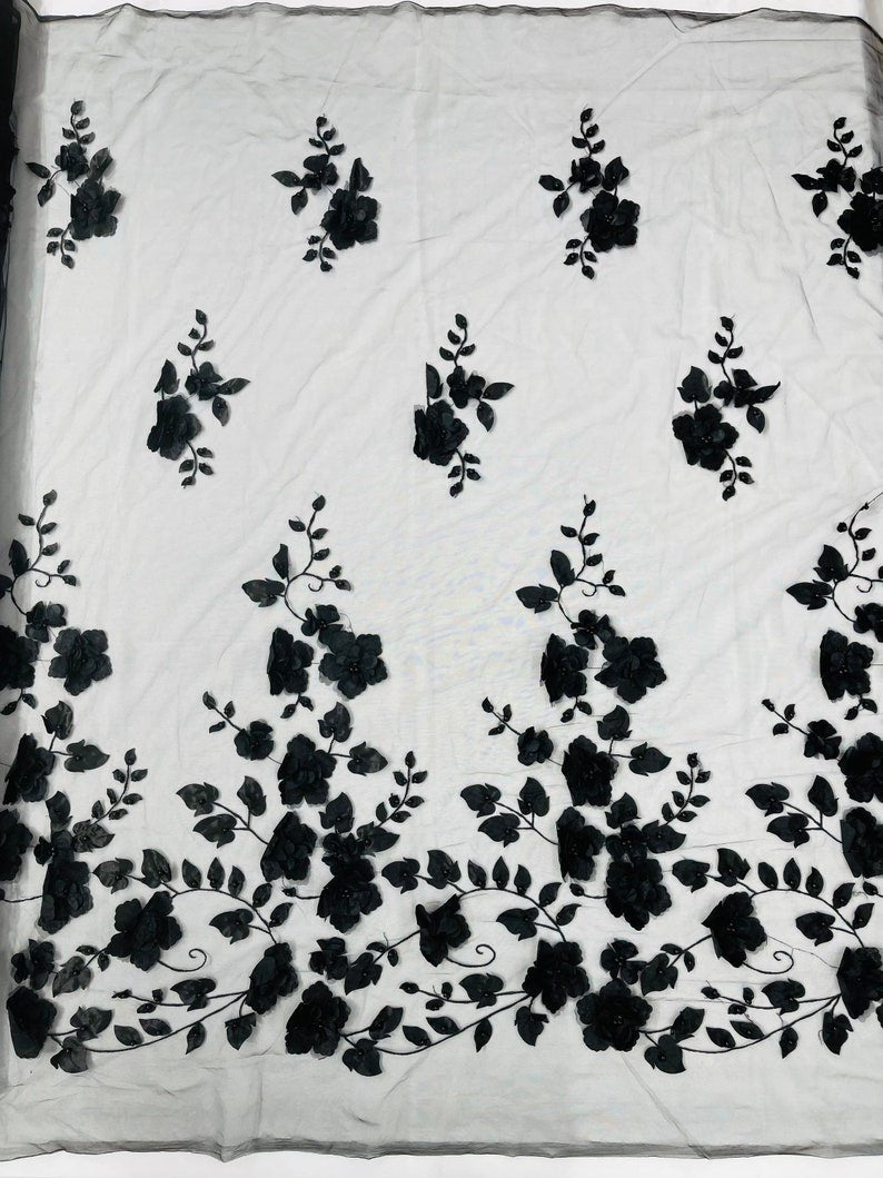 Orquidia 3d floral design lace 54" Wide| New Creations Fabric & Foam Inc.