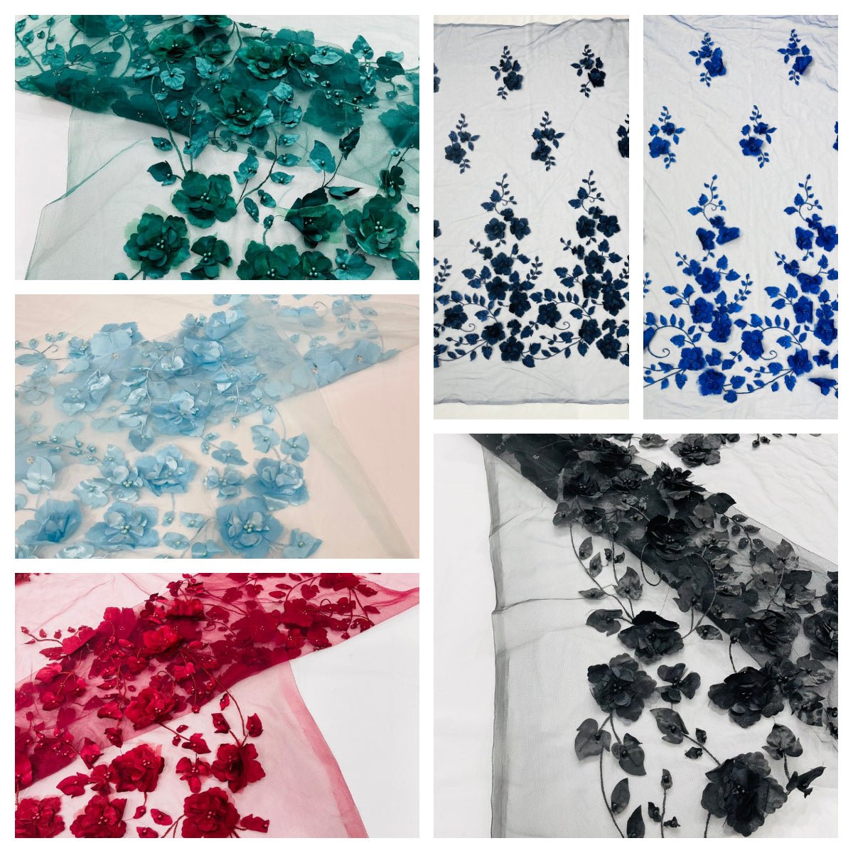 Orquidia 3d floral design lace 54" Wide| New Creations Fabric & Foam Inc.