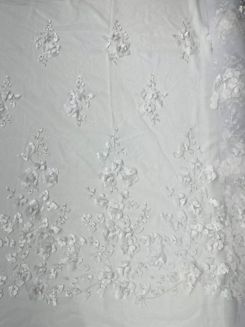 Orquidia 3d floral design lace 54" Wide| New Creations Fabric & Foam Inc.