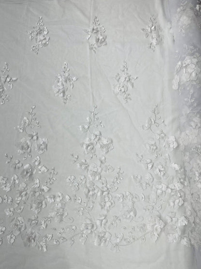 Orquidia 3d floral design lace 54" Wide| New Creations Fabric & Foam Inc.