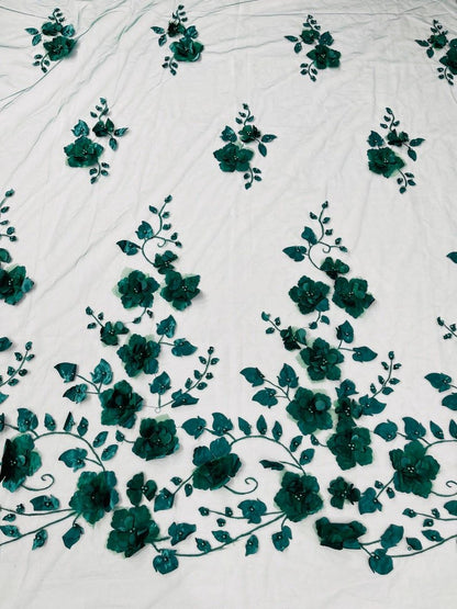 Orquidia 3d floral design lace 54" Wide| New Creations Fabric & Foam Inc.