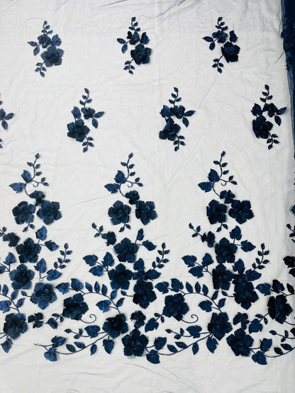 Orquidia 3d floral design lace 54" Wide| New Creations Fabric & Foam Inc.